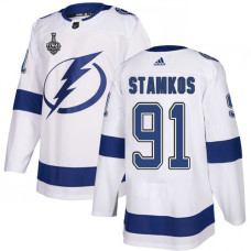 Lightning #91 Steven Stamkos White Road Authentic 2020 Stanley Cup Final Stitched Jersey