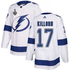 Lightning #17 Alex Killorn White Road Authentic 2020 Stanley Cup Final Stitched Jersey