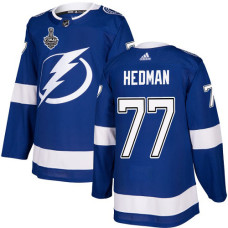 Lightning #77 Victor Hedman Blue Home Authentic 2020 Stanley Cup Final Stitched Jersey