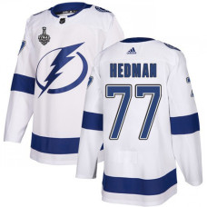 Lightning #77 Victor Hedman White Road Authentic 2020 Stanley Cup Final Stitched Jersey