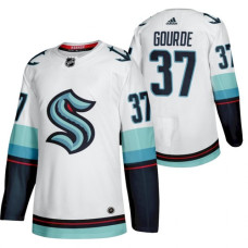 Seattle #37 Kraken Yanni Gourde 2022 Away White Jersey