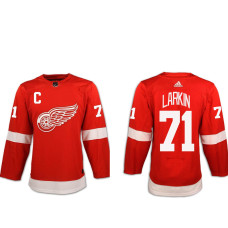 Detroit Red Wings #71 Dylan Larkin Red with C Patch Home Authentic Stitched Jersey