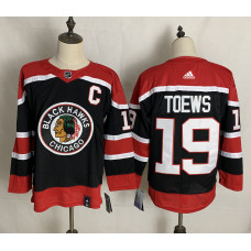 Chicago Blackhawks #19 Jonathan Toews Black With C Patch 2021 Retro Stitched Jersey