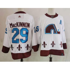 Colorado Avalanche #29 Nathan MacKinnon White Retro Stitched With Jersey 2022 Stanley Cup Champions Patch