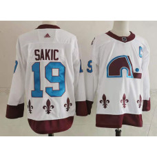 Colorado Avalanche #19 Joe Sakic White Retro Stitched With Jersey 2022 Stanley Cup Champions Patch