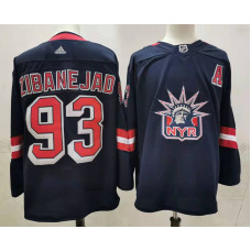 New York Rangers #93 Mika Zibanejad Navy Blue 2020-21 Stitched Jersey