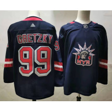 New York Rangers #99 Wayne Gretzky Navy Blue 2020-21 Stitched Jersey