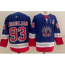 New York Rangers #93 Mika Zibanejad Light Blue 2021 Retro Stitched Jersey