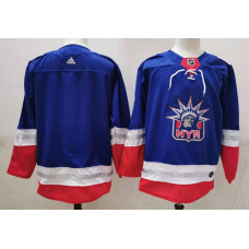 New York Rangers Blank Light Blue 2021 Retro Stitched Jersey