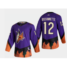 Arizona Coyotes #12 Paul Bissonnette Reverse Retro 2020-21 Authentic Purple Jersey