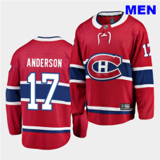 Montreal Canadiens #17 Josh Anderson 2020-21 Home Men Red Breakaway Player Jersey