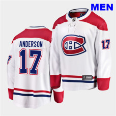 Montreal Canadiens #17 Josh Anderson 2020-21 Away White Breakaway Player White Jersey