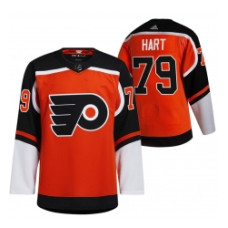 Philadelphia Flyers #79 Carter Hart Orange 2021 Reverse Retro Authentic Jersey