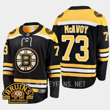 Boston Bruins Charlie McAvoy 2023-24 100th Centennial Black #73 Jersey Home