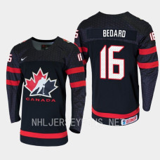 Connor Bedard 2023 IIHF World Junior Champions Canada Jersey Black #16 Uniform