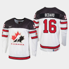 Canada #16 Connor Bedard 2023 IIHF World Junior Championship White Jersey