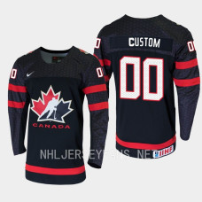 custom 2023 IIHF World Junior Champions Canada Jersey Black #00 Uniform