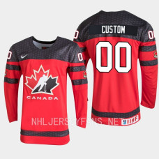 custom 2023 IIHF World Junior Championship Canada Jersey Red #00 Uniform