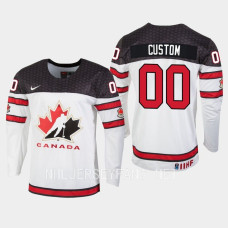 Canada #00 custom 2023 IIHF World Junior Championship White Jersey