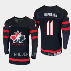 Dylan Guenther 2023 IIHF World Junior Champions Canada Jersey Black #11 Uniform