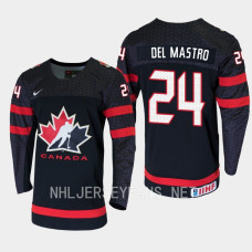 Ethan Del Mastro 2023 IIHF World Junior Champions Canada Jersey Black #24 Uniform