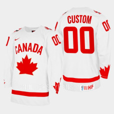 custom 2023 IIHF WJC Canada Hockey Jersey White #00 Uniform