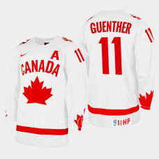 Dylan Guenther 2023 IIHF WJC Canada Hockey Jersey White #11 Uniform