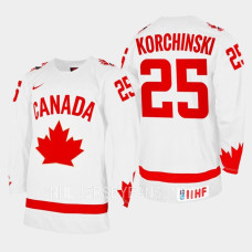 Kevin Korchinski 2023 IIHF WJC Canada Hockey Jersey White #25 Uniform