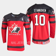 Logan Stankoven 2023 IIHF World Junior Championship Canada Jersey Red #10 Uniform