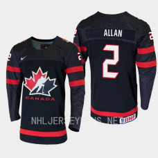 Nolan Allan 2023 IIHF World Junior Champions Canada Jersey Black #2 Uniform