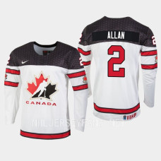 Canada #2 Nolan Allan 2023 IIHF World Junior Championship White Jersey