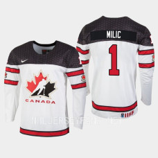 Canada #1 Thomas Milic 2023 IIHF World Junior Championship White Jersey