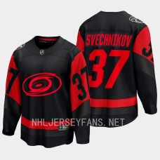 Carolina Hurricanes Andrei Svechnikov 2023 NHL Stadium Series Black #37 Jersey Breakaway Player