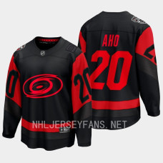 Carolina Hurricanes Sebastian Aho 2023 NHL Stadium Series Black #20 Jersey Breakaway Player