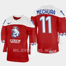 Adam Mechura 2023 IIHF World Junior Championship Czech Republic Jersey Red #11 Uniform