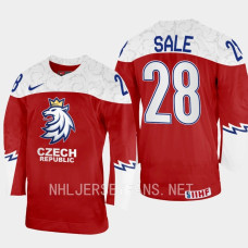 Eduard Sale 2023 IIHF World Junior Championship Czech Republic Jersey Red #28 Uniform