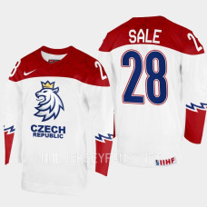 Czech Republic #28 Eduard Sale 2023 IIHF World Junior Championship White Jersey