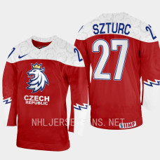 Gabriel Szturc 2023 IIHF World Junior Championship Czech Republic Jersey Red #27 Uniform