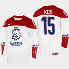 Czech Republic #15 Jakub Kos 2023 IIHF World Junior Championship White Jersey