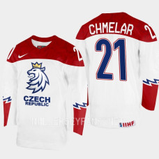 Czech Republic #21 Jaroslav Chmelar 2023 IIHF World Junior Championship White Jersey