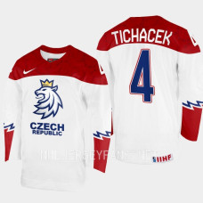 Czech Republic #4 Jiri Tichacek 2023 IIHF World Junior Championship White Jersey