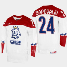 Czech Republic #24 Matyas Sapovaliv 2023 IIHF World Junior Championship White Jersey