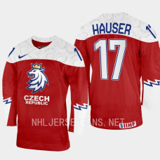 Petr Hauser 2023 IIHF World Junior Championship Czech Republic Jersey Red #17 Uniform