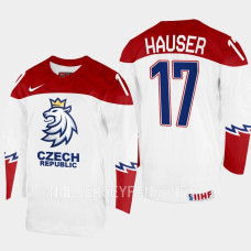 Czech Republic #17 Petr Hauser 2023 IIHF World Junior Championship White Jersey