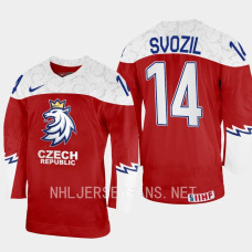 Stanislav Svozil 2023 IIHF World Junior Championship Czech Republic Jersey Red #14 Uniform