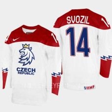 Czech Republic #14 Stanislav Svozil 2023 IIHF World Junior Championship White Jersey