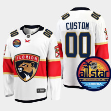 Men Florida Panthers Custom #00 2023 NHL All-Star Away White Jersey