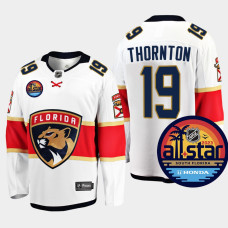 Men Florida Panthers Joe Thornton #19 NHL All-Star Away White Jersey With 2023 Stanley Cup Patch