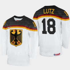 Julian Lutz 2023 IIHF World Junior Championship Germany Jersey White #18 Uniform