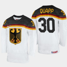 Nikita Quapp 2023 IIHF World Junior Championship Germany Jersey White #30 Uniform